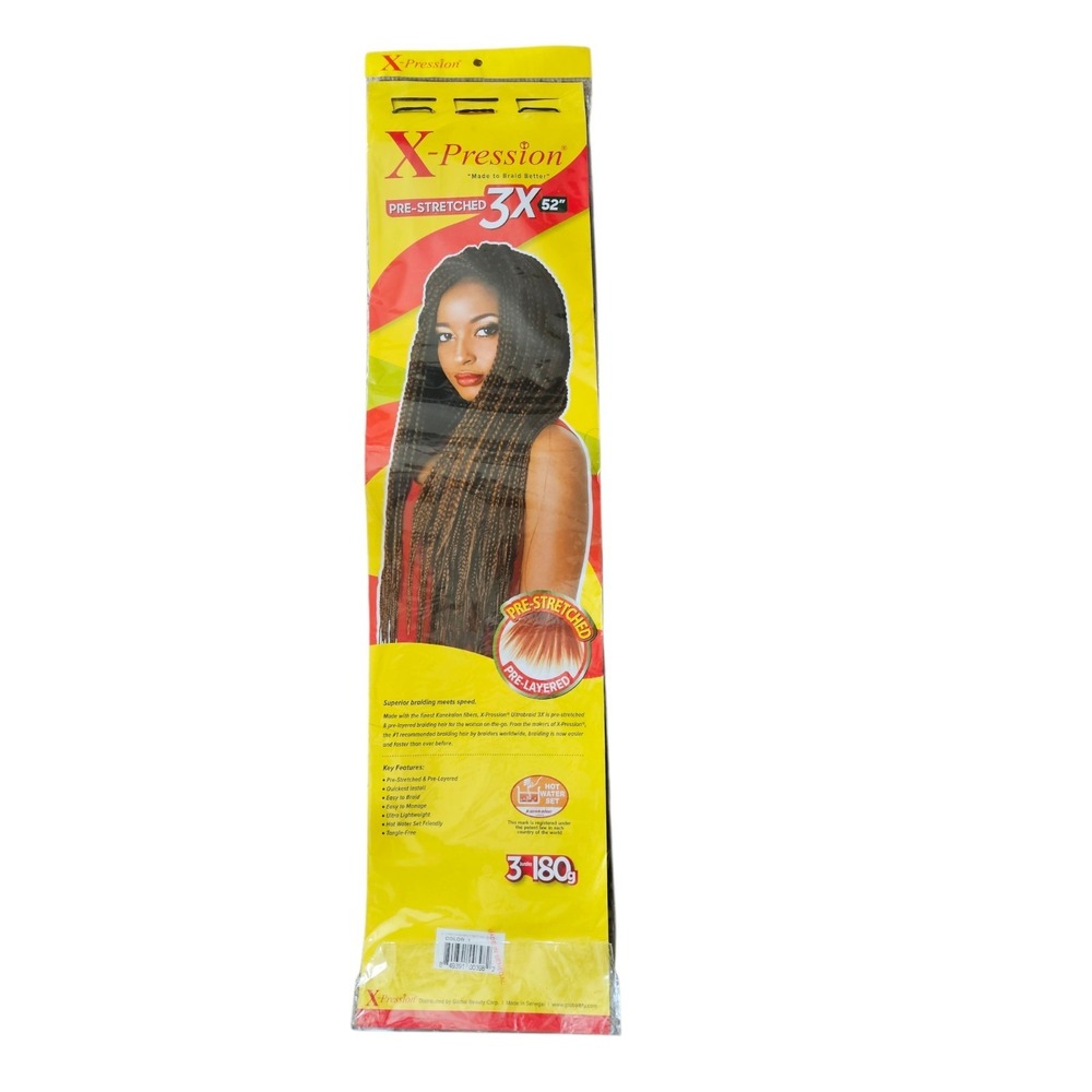Pre-Stretched Braiding Hair 3x 52"  X-Pression‎ Color 1